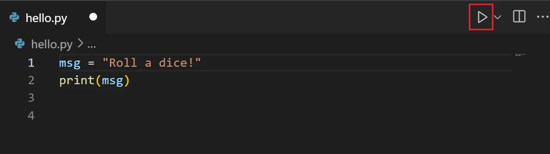 Run Python File կոճակը VS Code-ում